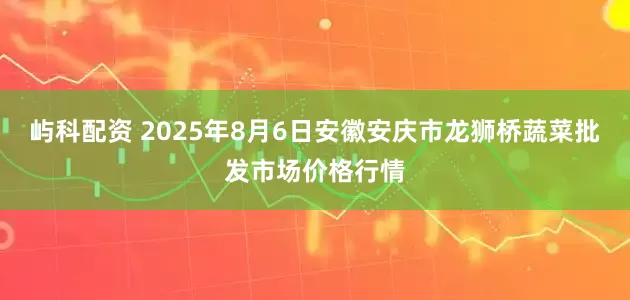 屿科配资 2025年8月6日安徽安庆市龙狮桥蔬菜批发市场价格行情